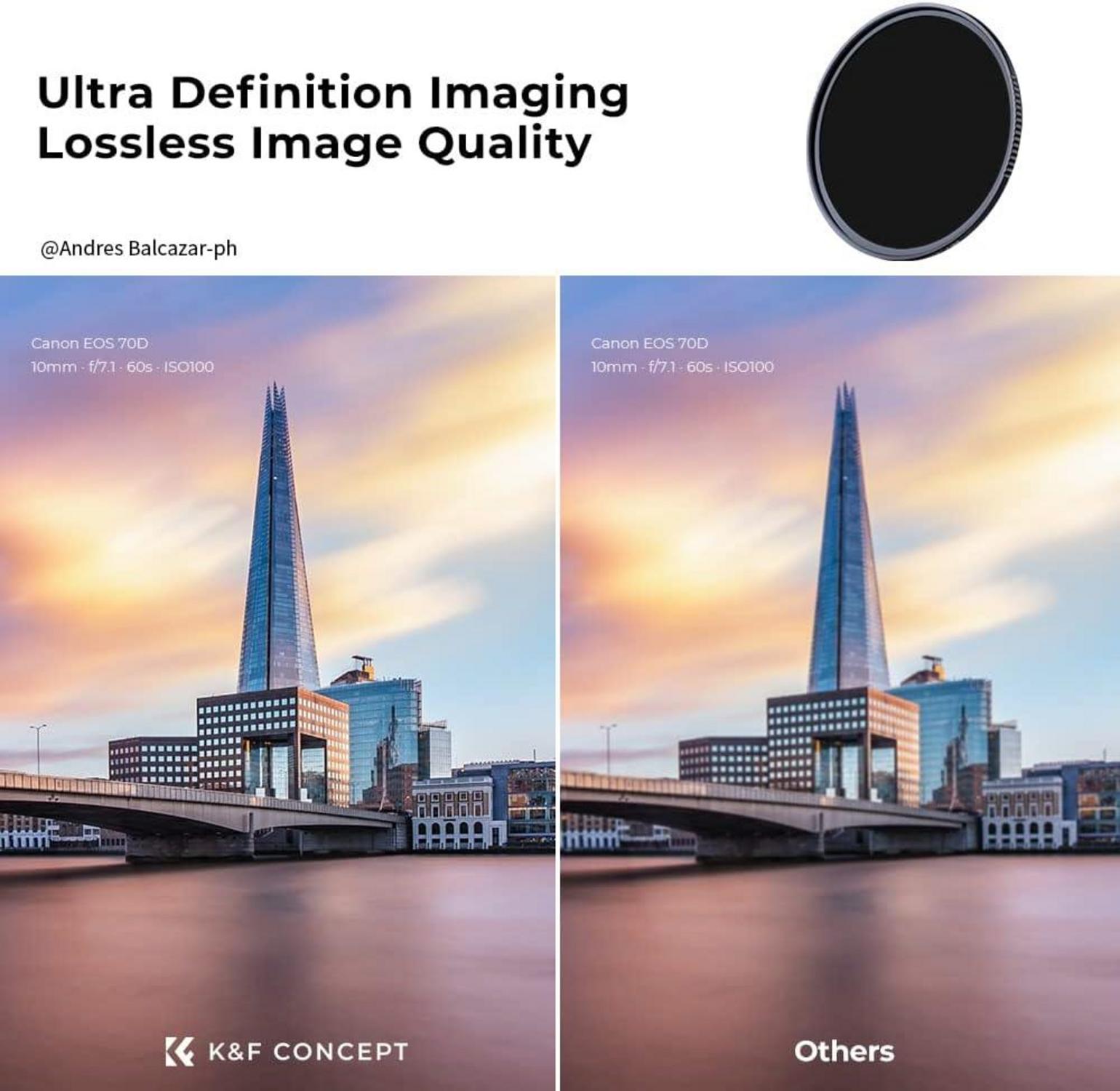 105mm ND1000 Slim Neutral Graufilter 10 Stop - Nano-X 28-lagige