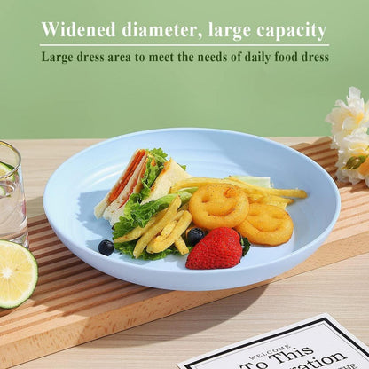 Set mit 8 farbigen Mikrowellenfesten Kunststofftellern