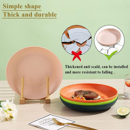 Set mit 8 farbigen Mikrowellenfesten Kunststofftellern