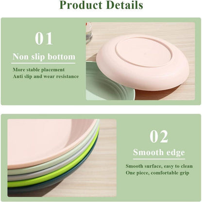 Set mit 8 farbigen Mikrowellenfesten Kunststofftellern