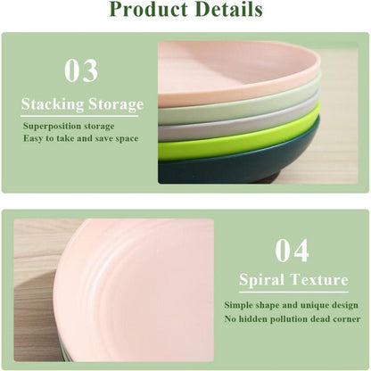 Set mit 8 farbigen Mikrowellenfesten Kunststofftellern