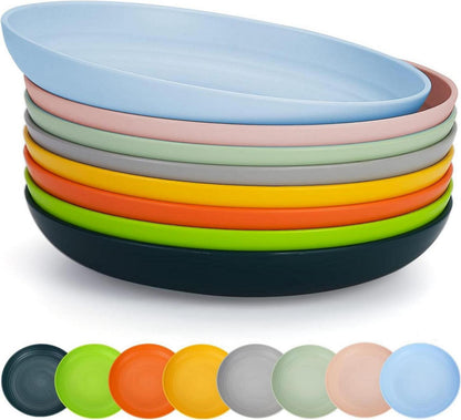 BPA-freie Mikrowellengeeignete Kunststoffteller-Set, 8 Farben, 23cm