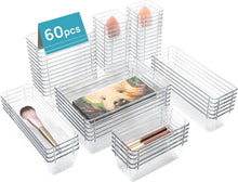 Schubladen-Organizer aus transparentem Kunststoff, 60-teiliges Set
