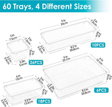 60-teiliger transparenter Schubladen-Organizer-Set in 4