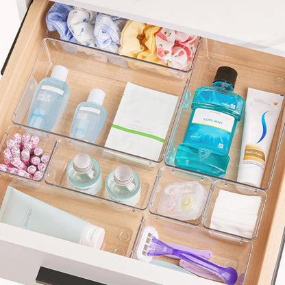 Vtopmart Schubladen-Organizer 60er Set 4 Größen transparent Kunststoff