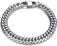 Edelstahl Armband Hip-Hop Rock Band 316L 21cm Silber 1,2cm