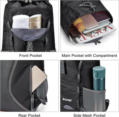 Ultraleichter Faltbarer Trekkingrucksack 15L für Outdoor Camping Wandern Schwarz