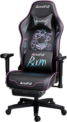 Ergonomischer Bürostuhl Graffiti Design Lordosenstütze Fußstütze