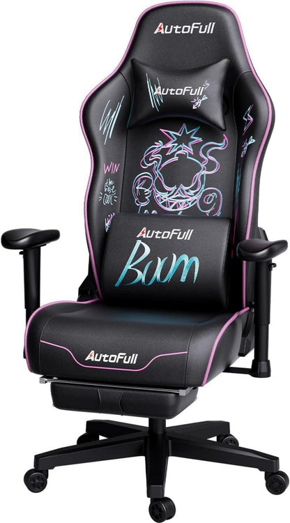Ergonomischer Bürostuhl Graffiti Design Lordosenstütze Fußstütze