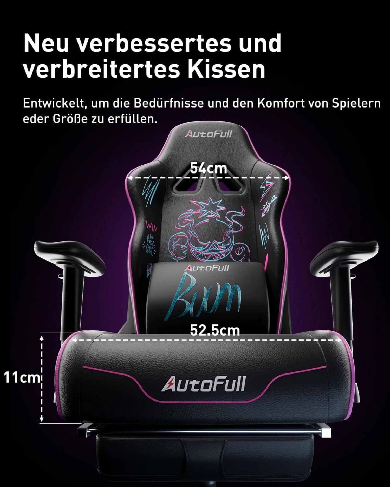 Ergonomischer Bürostuhl Graffiti Design Lordosenstütze Fußstütze