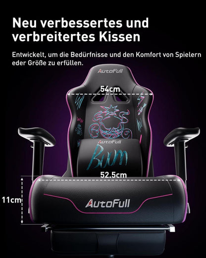 Ergonomischer Bürostuhl Graffiti Design Lordosenstütze Fußstütze