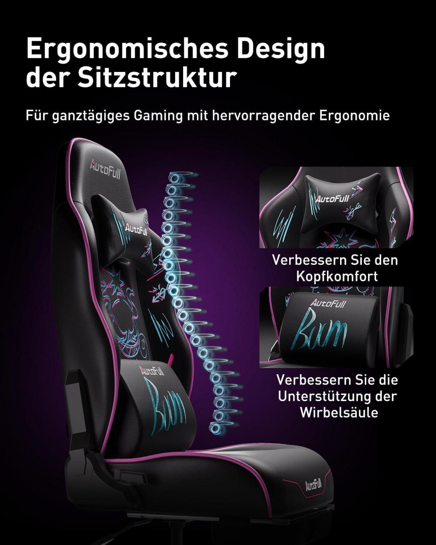 Ergonomischer Graffiti Bürostuhl mit Verstellbarem Schaukelmechanismus