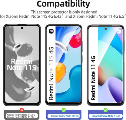 Panzer Schutz Glas Xiaomi Redmi Note 11 4G/11S 4G 3er Set 9H Härte
