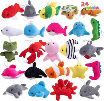 24-teilige Mini-Meerestier-Plüschtiere für