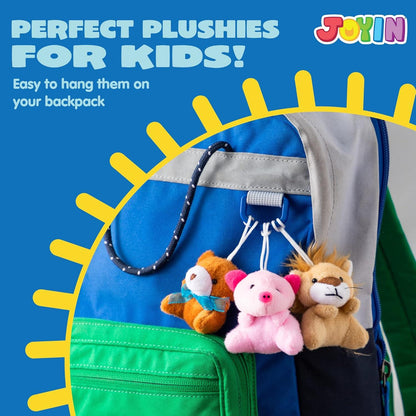36 Mini Plüschtiere Set für Kinder Schlüsselanhänger Party Füller