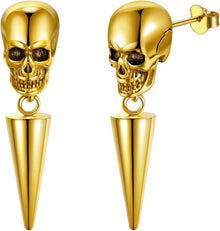 U7 Drachen Totenkopf Ohrstecker Edelstahl Gothic Halloween