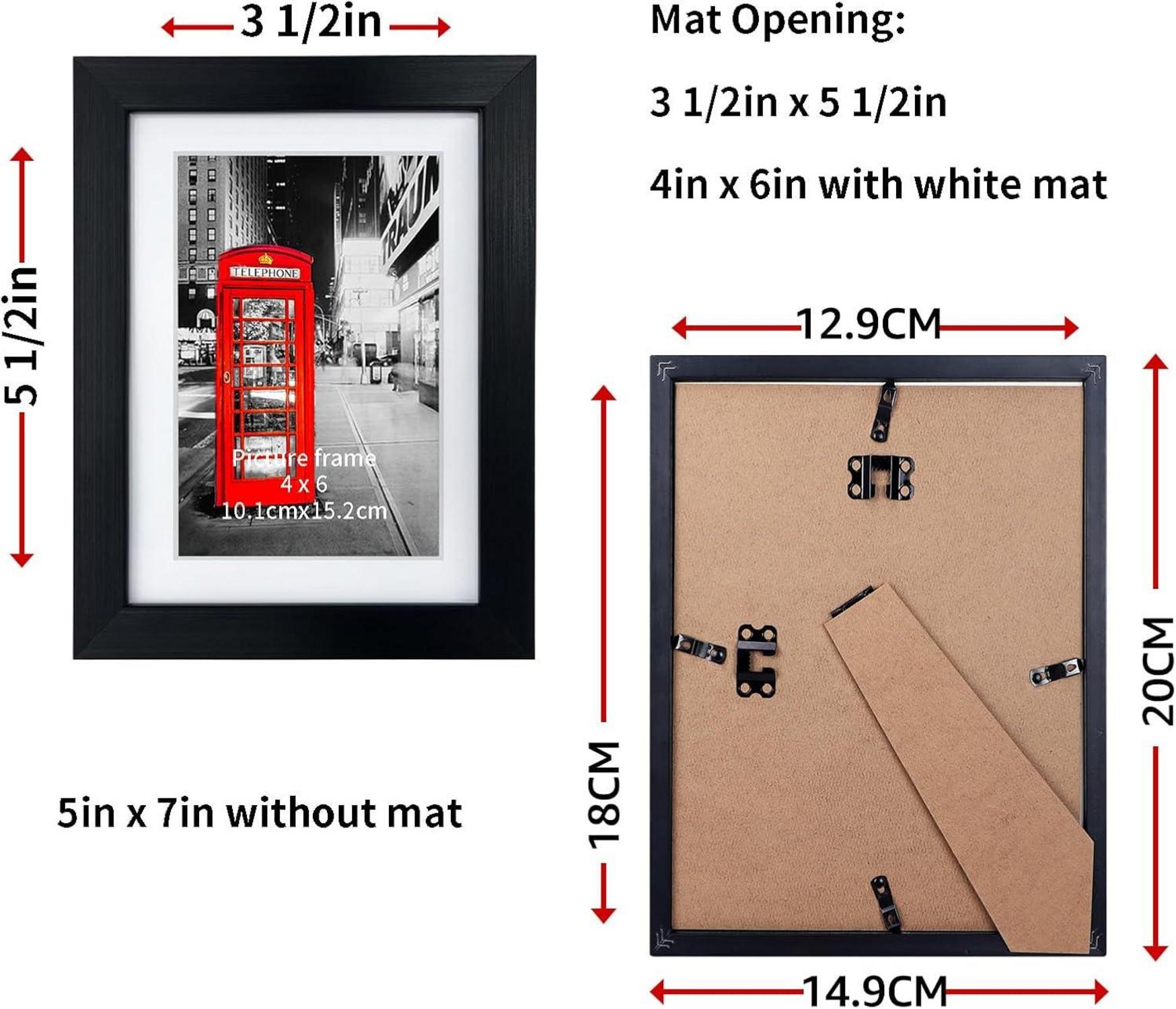Bilderrahmen 10x15 Schwarz 9er-Set Wand Tisch Passepartout