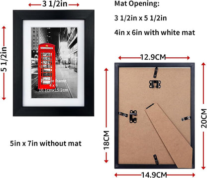 Bilderrahmen 10x15 Schwarz 9er-Set Wand Tisch Passepartout