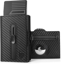 Airtag Kartenetui RFID Schutz Slim Wallet Münzfach Pop Up