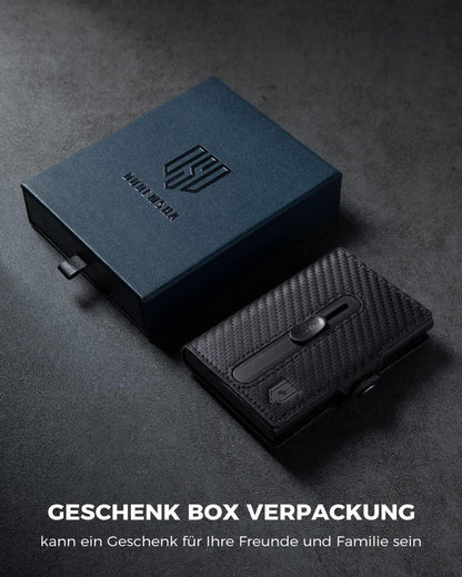 Airtag Kartenetui RFID Schutz Herren Slim Wallet Münzfach Schwarz