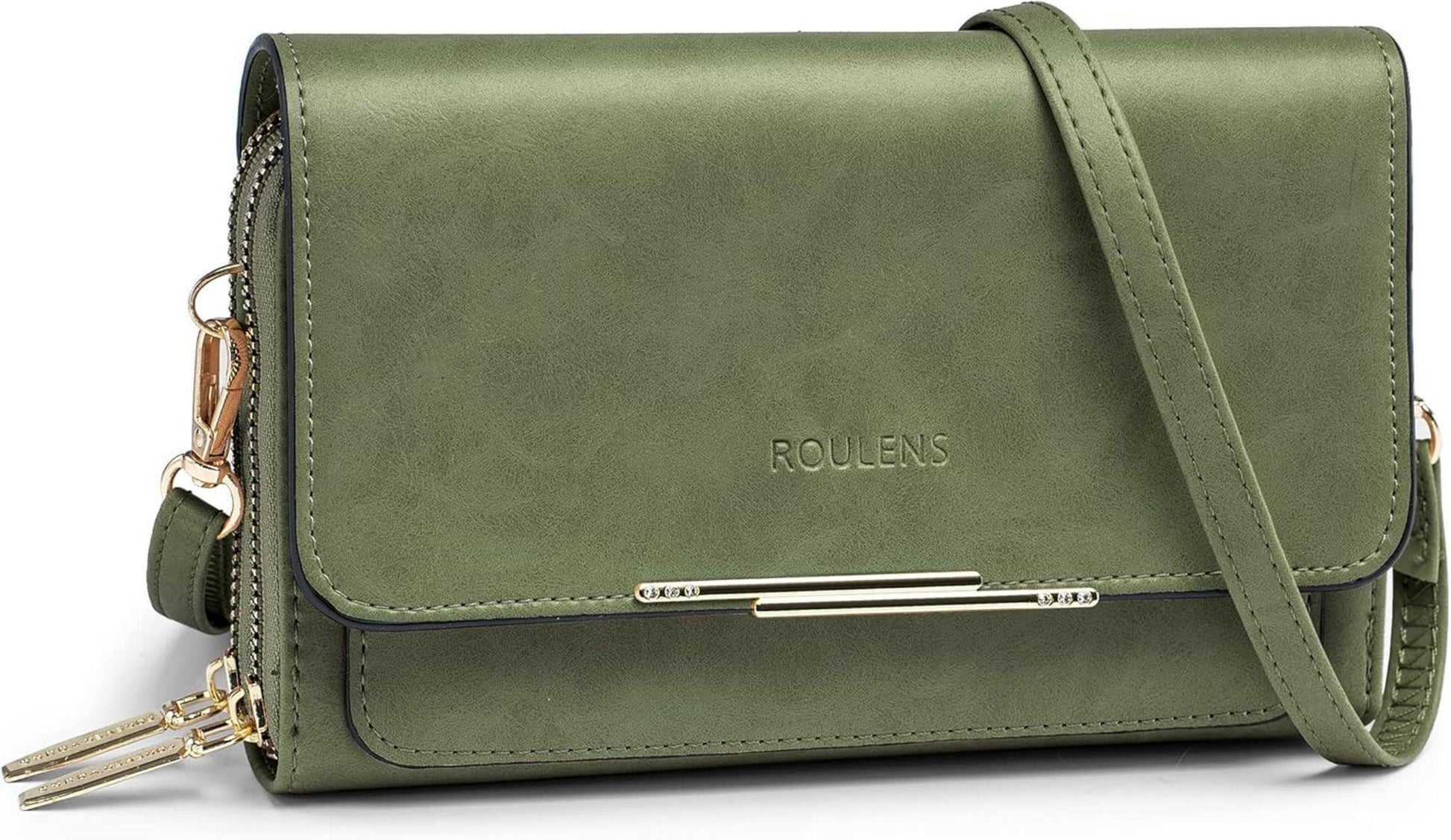 Kleine Umhängetasche PU Leder Schultertasche mit Kartenschlitz