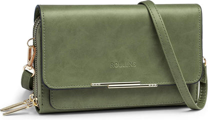 Kleine Umhängetasche PU Leder Schultertasche mit Kartenschlitz