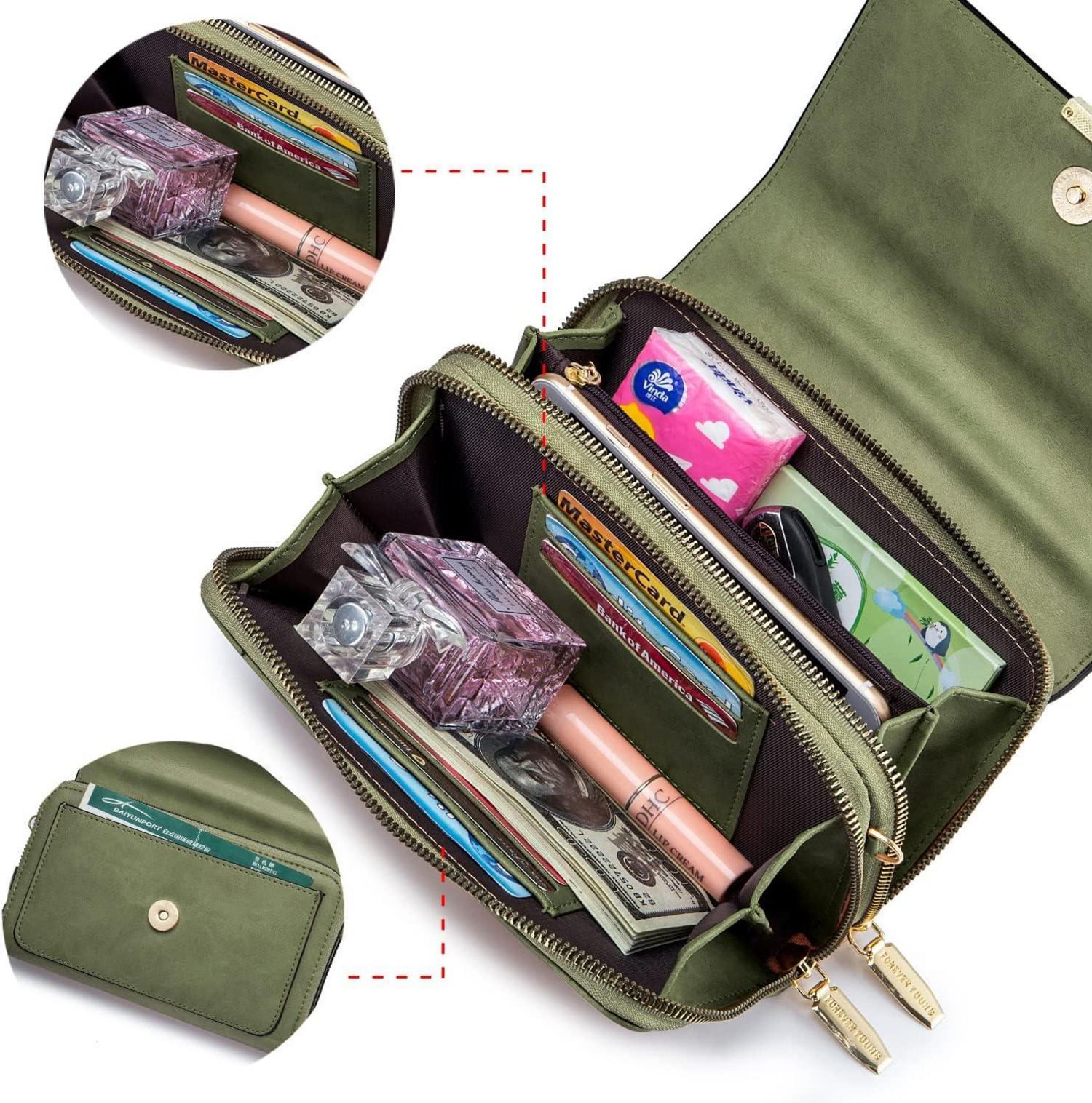 Kleine Umhängetasche PU Leder Schultertasche mit Kartenschlitz