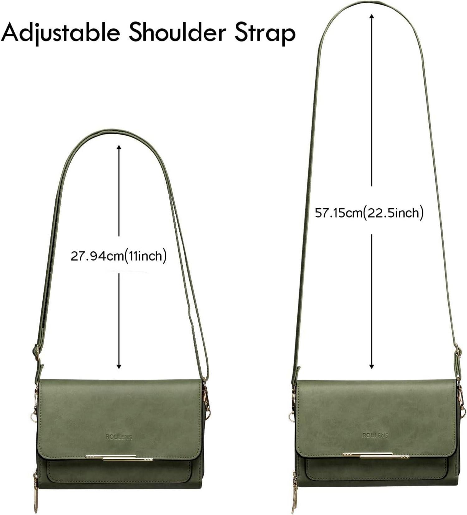 Kleine Damen Umhängetasche PU Leder Crossbody Olivgrün