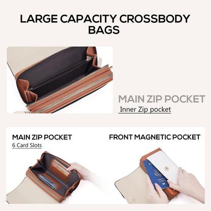 Kleine Damen Handy Umhängetasche PU Leder Crossbody Schultertasche