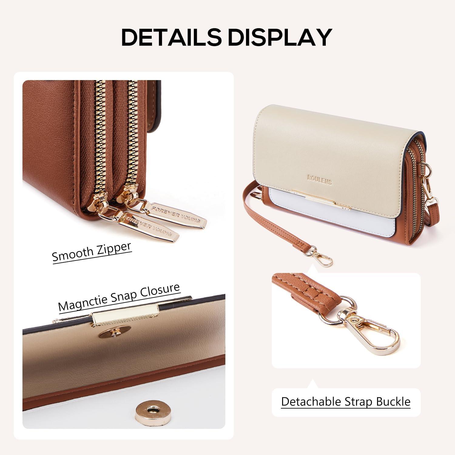 Kleine Damen Umhängetasche PU Leder Schultertasche Crossbody B-beige