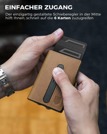 DODENSHA Airtag Kartenetui RFID Schutz Slim Wallet Braun