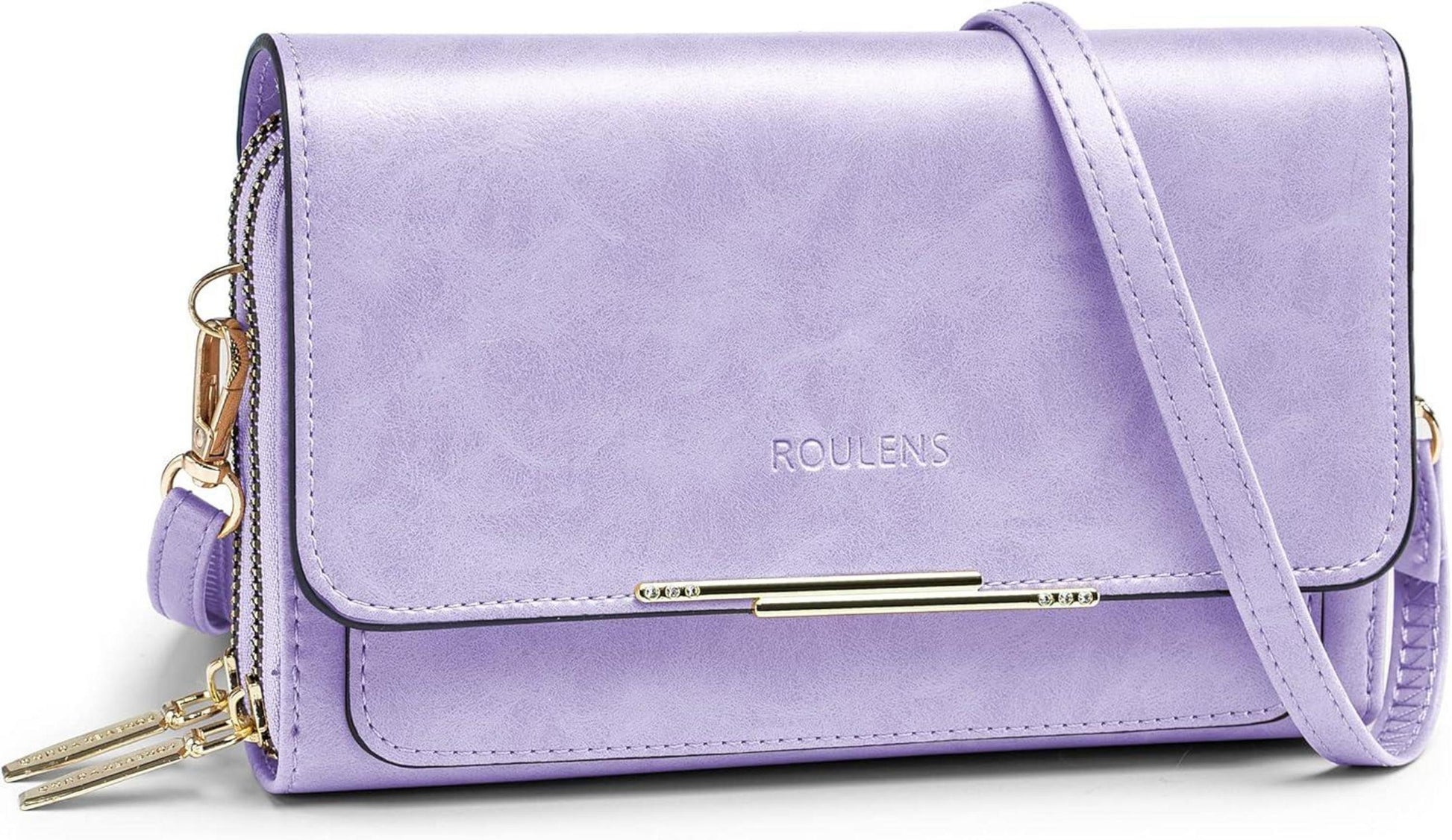 Kleine PU Leder Umhängetasche Damen Crossbody Handytasche Blau
