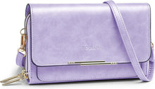 Kleine PU Leder Umhängetasche Damen Crossbody Handytasche Blau