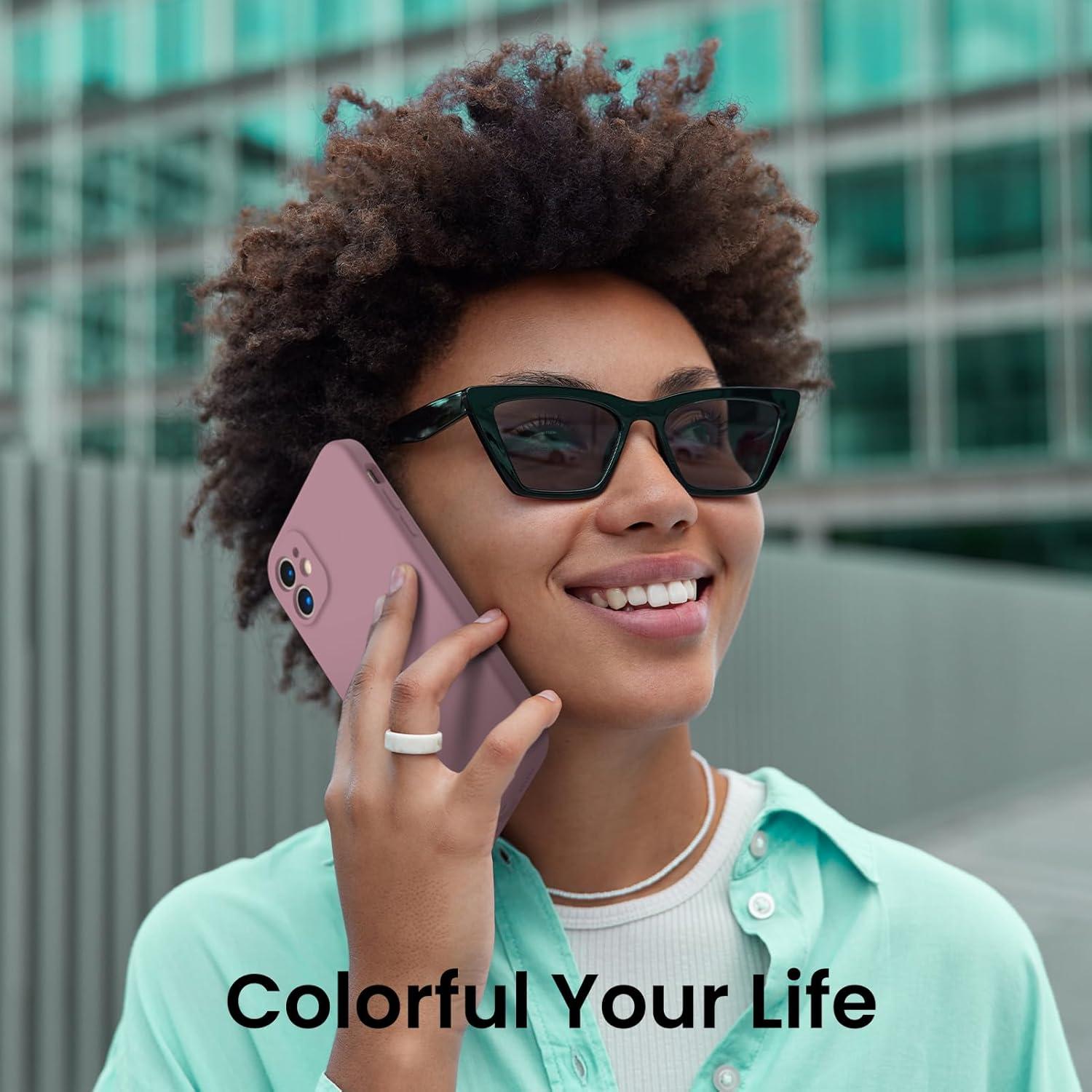 iPhone 11 Hülle Silikon Lila Flieder, 2x Schutzfolie, stoßfest
