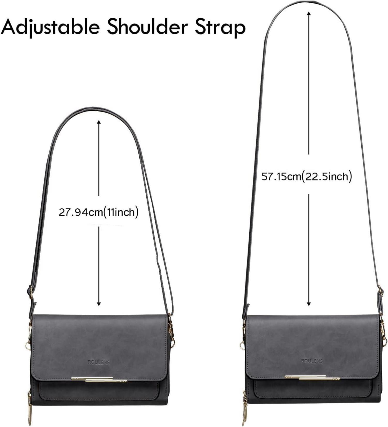 Handy Umhängetasche Damen PU Leder Crossbody Ölwachs-dunkelgrau