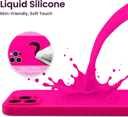 iPhone 13 Pro Max Hülle mit 2 x Schutzfolie Silikon Case - Rosa
