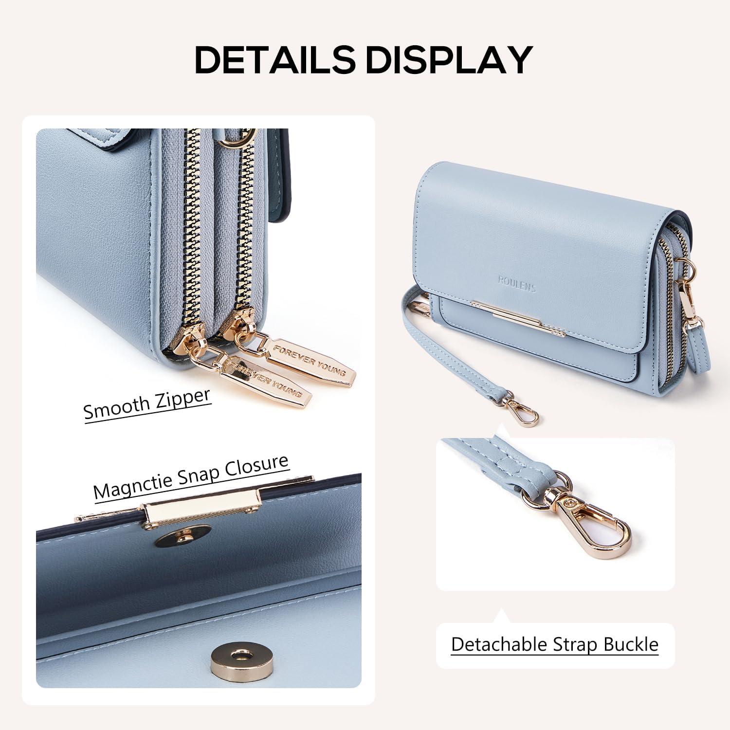 Kleine PU Leder Umhängetasche mit Kartenschlitz, Damen Crossbody