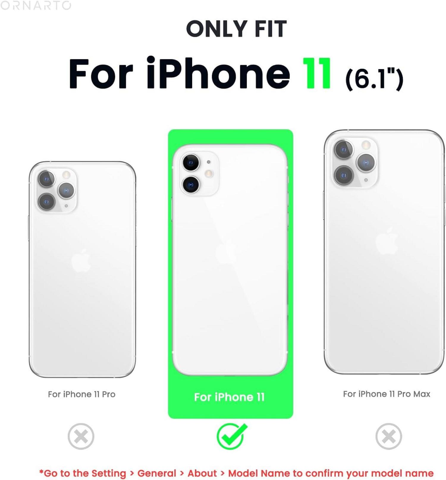 ORNARTO iPhone 11 Hülle + 2 x Schutzfolie, Silikon Case