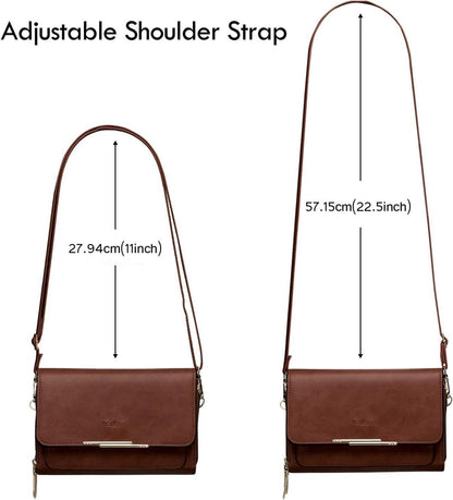 Kleine Damen PU Leder Handy Umhängetasche Crossbody Schultertasche