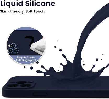 Silikonhülle Schutzfolie iPhone 13 Pro Max Marineblau