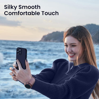 Kompatible iPhone 13 Pro Max Hülle mit Schutzfolie, Silikon Gel Case