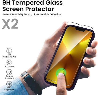 ORNARTO iPhone 13 Pro Max Hülle Schutzfolie Silikon Gel Case Rundumschutz
