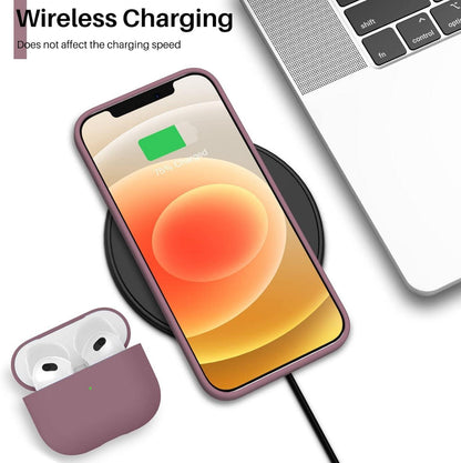 iPhone 12 Pro Silikon Case Hülle Ultra Dünn Vollschutz Flüssig Silikon Lila