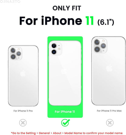 ORNARTO iPhone 11 Hülle + 2 x Schutzfolie, Flüssiges Silikon