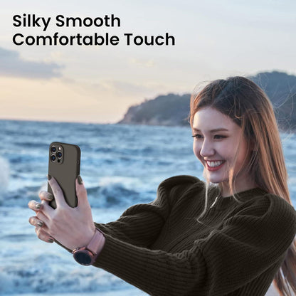 Hülle für iPhone 13 Pro Max Schutzfolie Silikon Gel Dunkelbraun