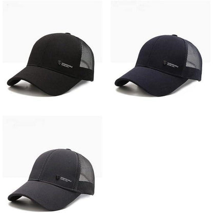 Herren Baseball Cap Sommer Mesh Atmungsaktiv, Verstellbar Schwarz