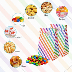 18 Stück Papiertüten mit Aufkleber, Kindergeburtstag Mädchen, Geschenktüten 24 cm Candy Tüten