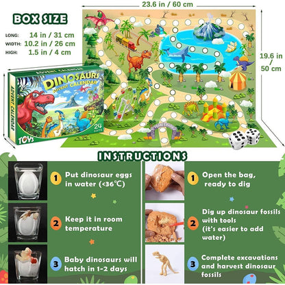 Dinosaurier Adventskalender für Kinder, 24 Tage Countdown
