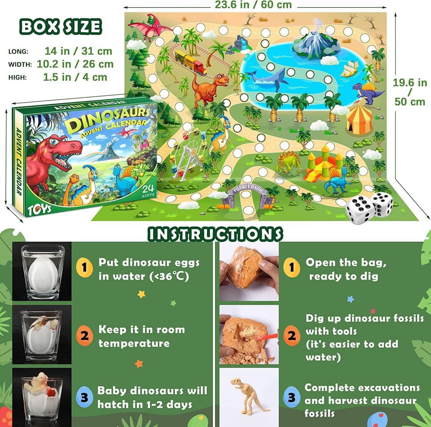 Dinosaurier Adventskalender Weihnachts Spielzeug Überraschung Jungen