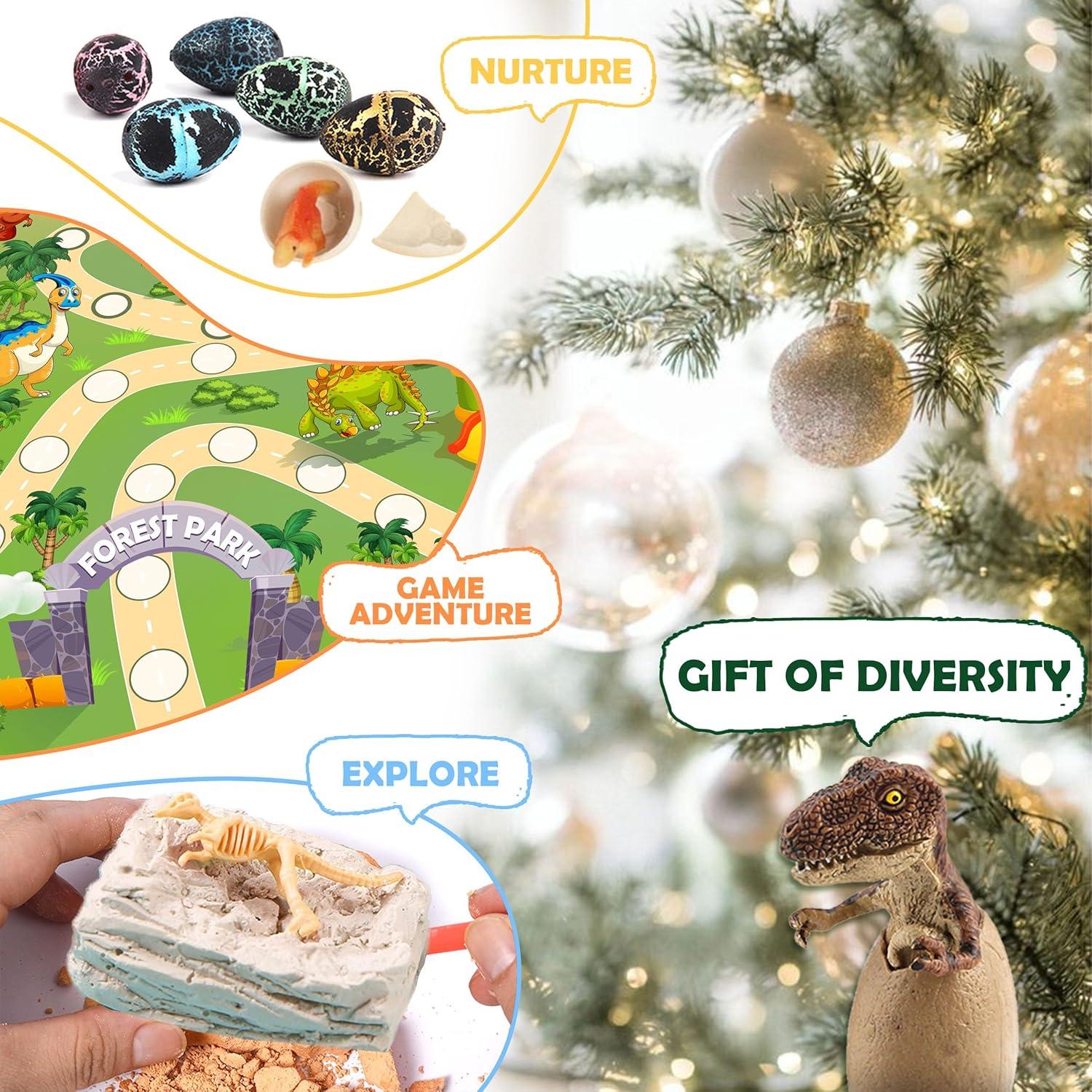 Dinosaurier Adventskalender für Kinder, 24 Tage Countdown Geschenk Jungen Mädchen